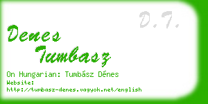denes tumbasz business card